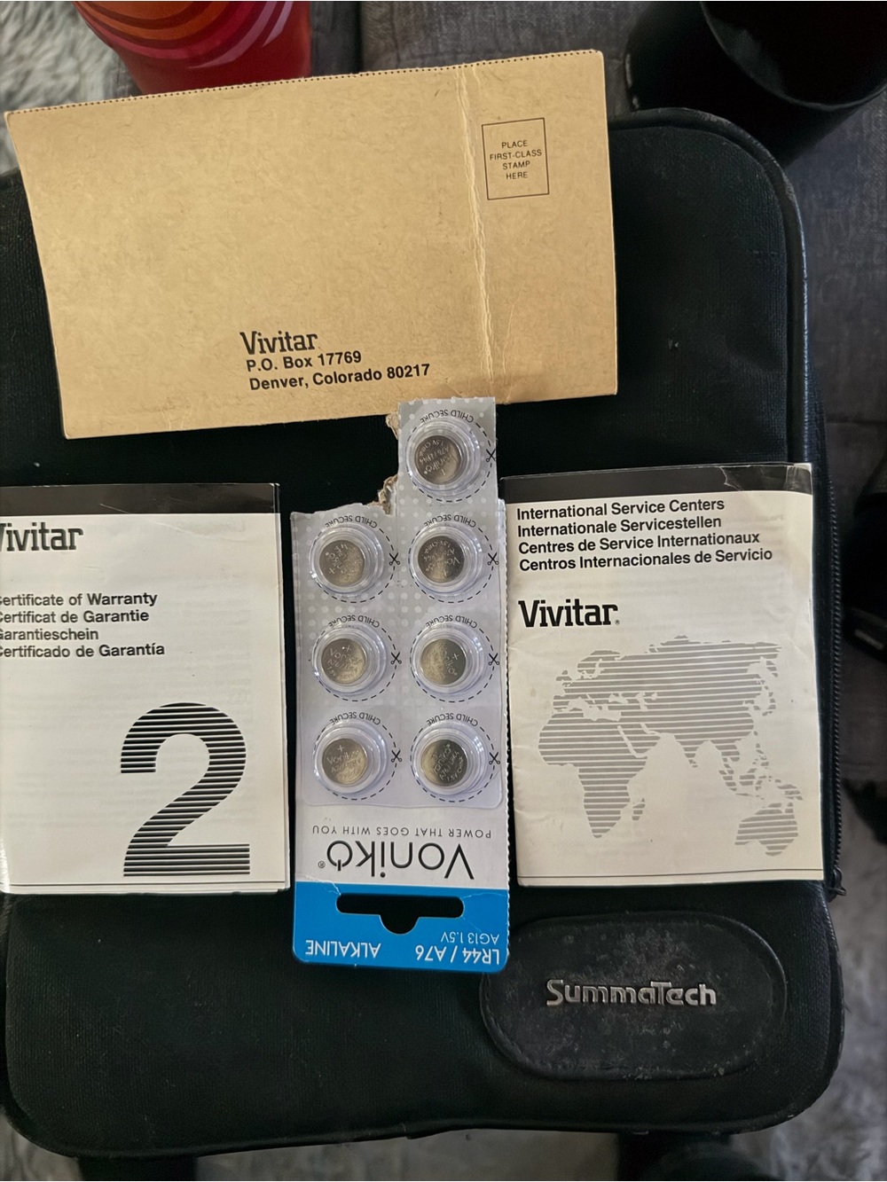 Vivitar Camera Manuals & Coin Cell Battery Pack - Black & Beige